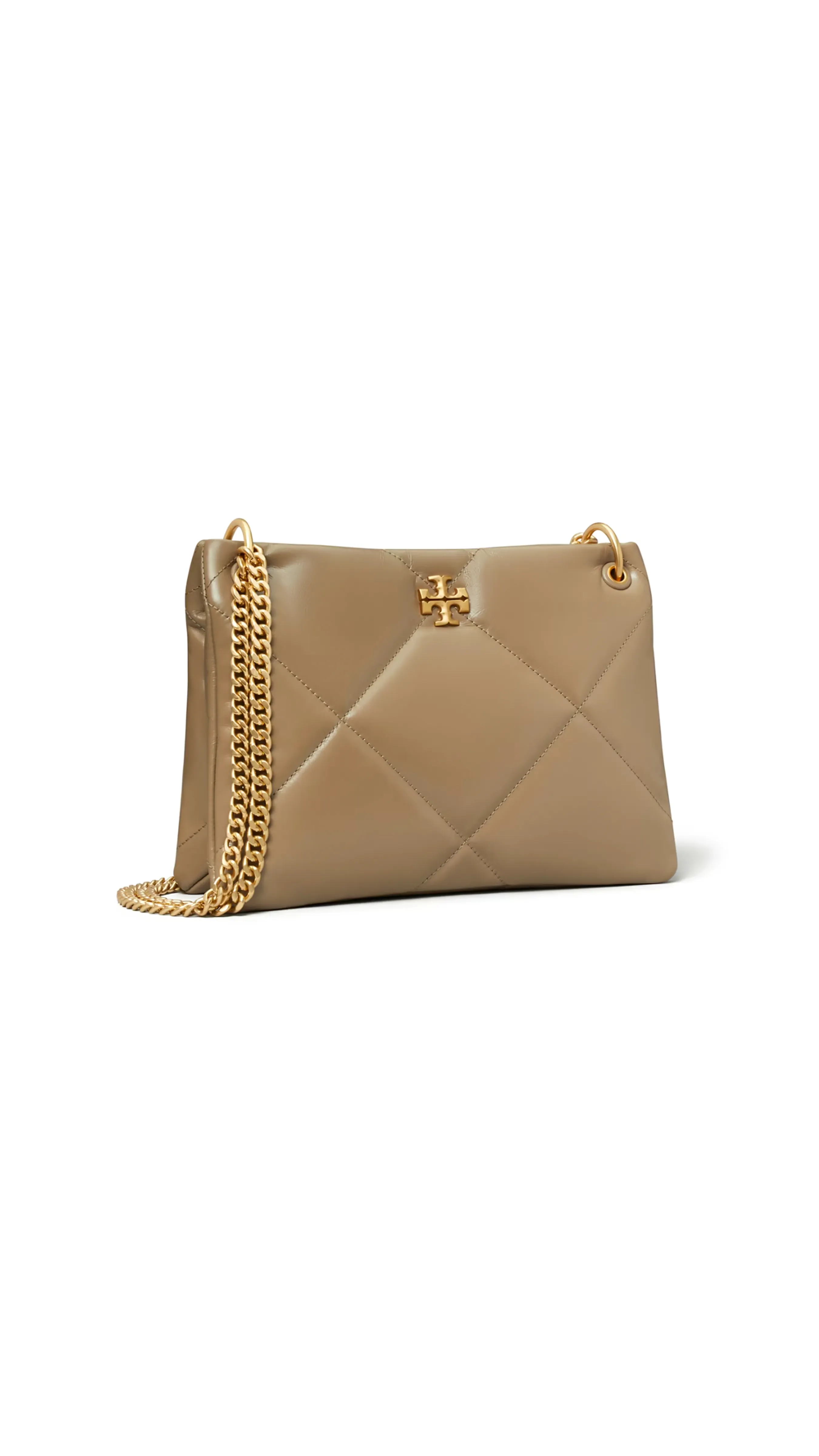 Small Kira Diamond  Quilt Satchel - Dark Beige