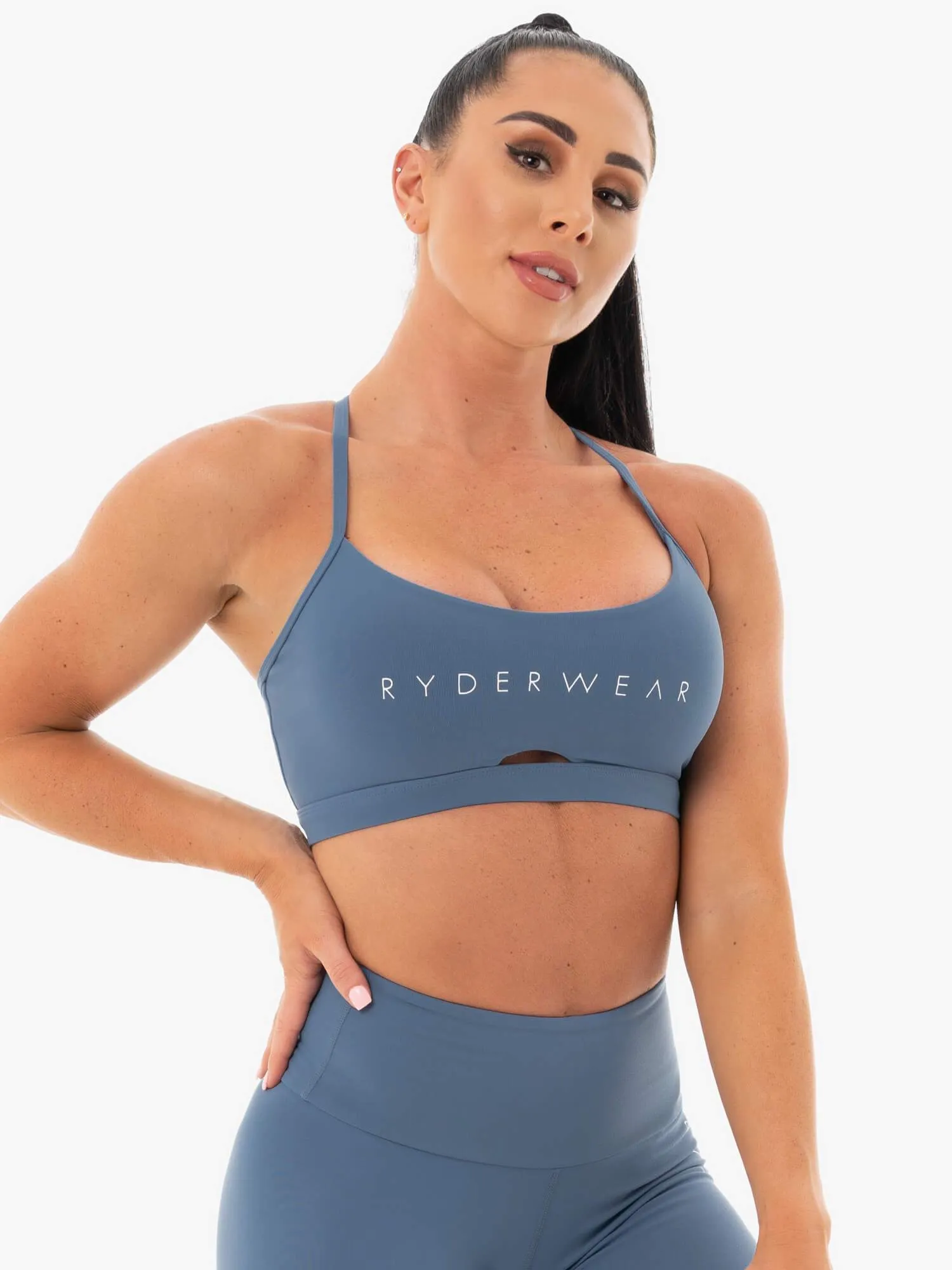 Staples Sports Bra - Steel Blue