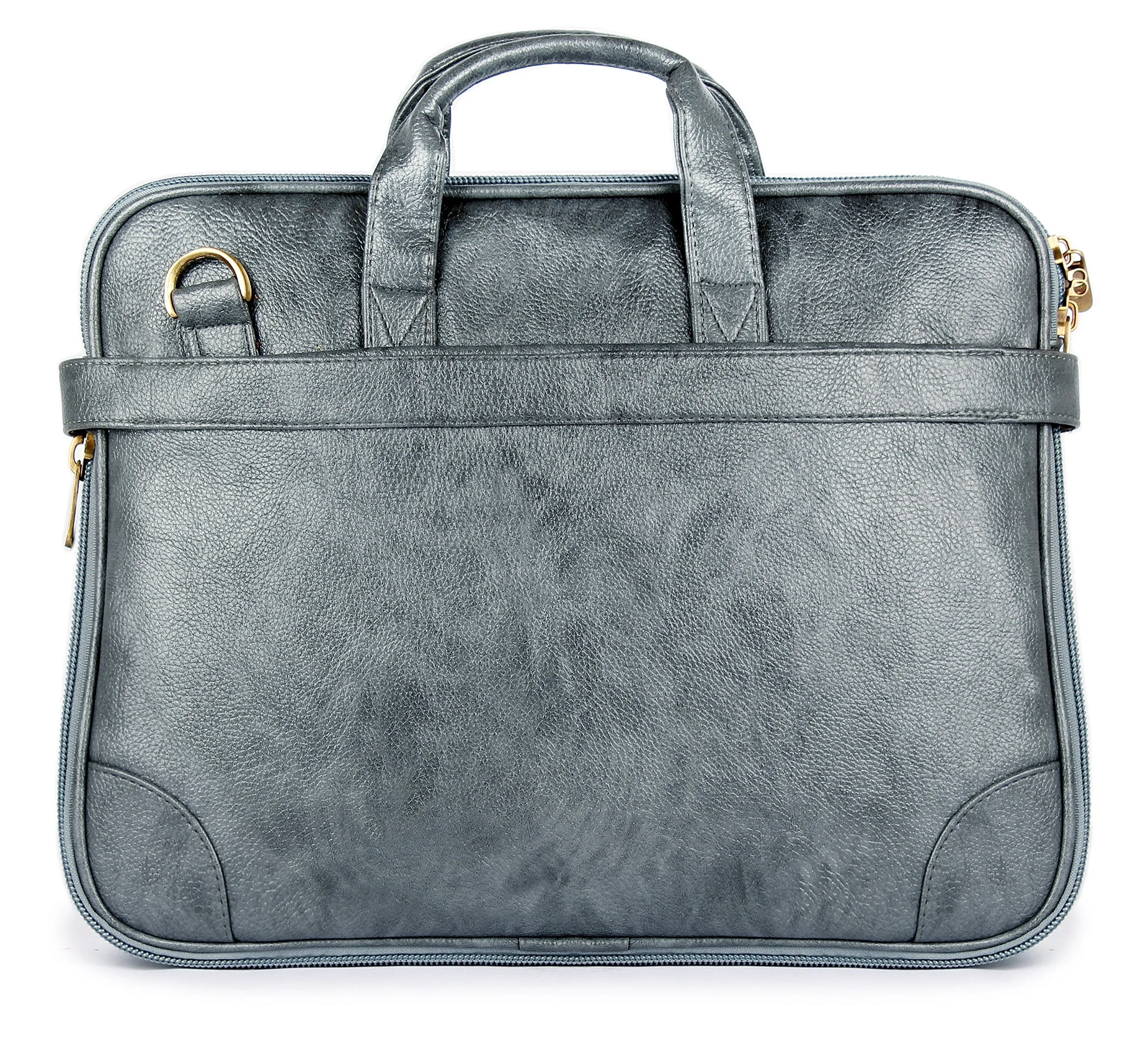 The Clownfish 15.6 inch Synthetic Leather Laptop Bag | Briefcase | Messenger Bag |Bag for upto 15.6 laptop Screen | (Grey)