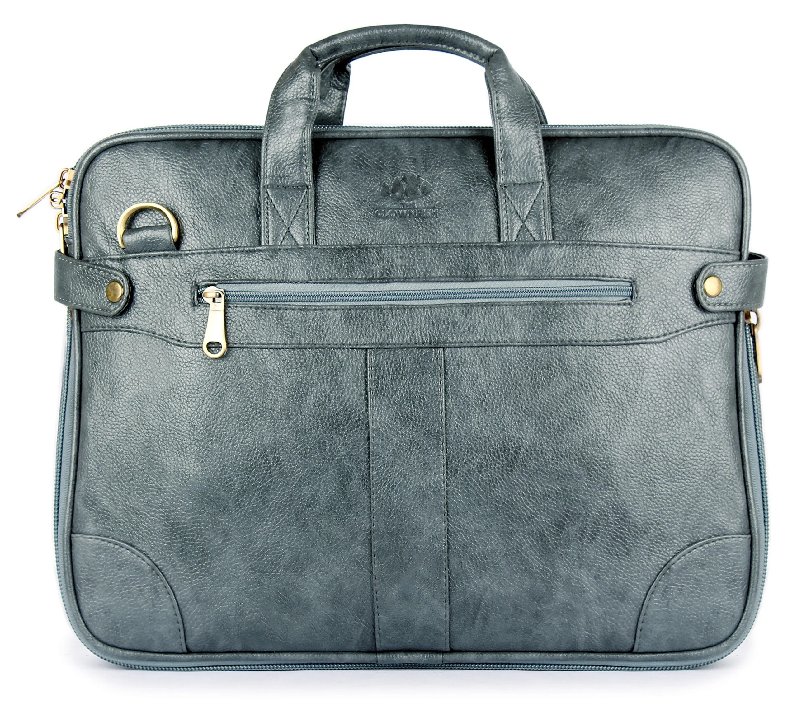 The Clownfish 15.6 inch Synthetic Leather Laptop Bag | Briefcase | Messenger Bag |Bag for upto 15.6 laptop Screen | (Grey)