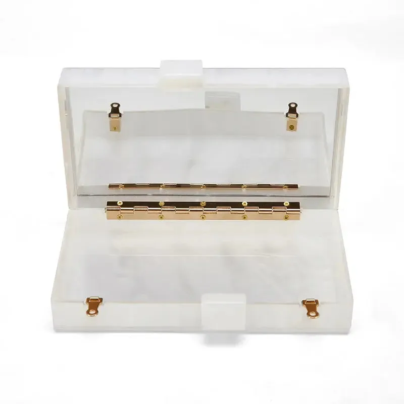 Totes Summer Party Evening Box Clutch champagne Small Acrylc handBag