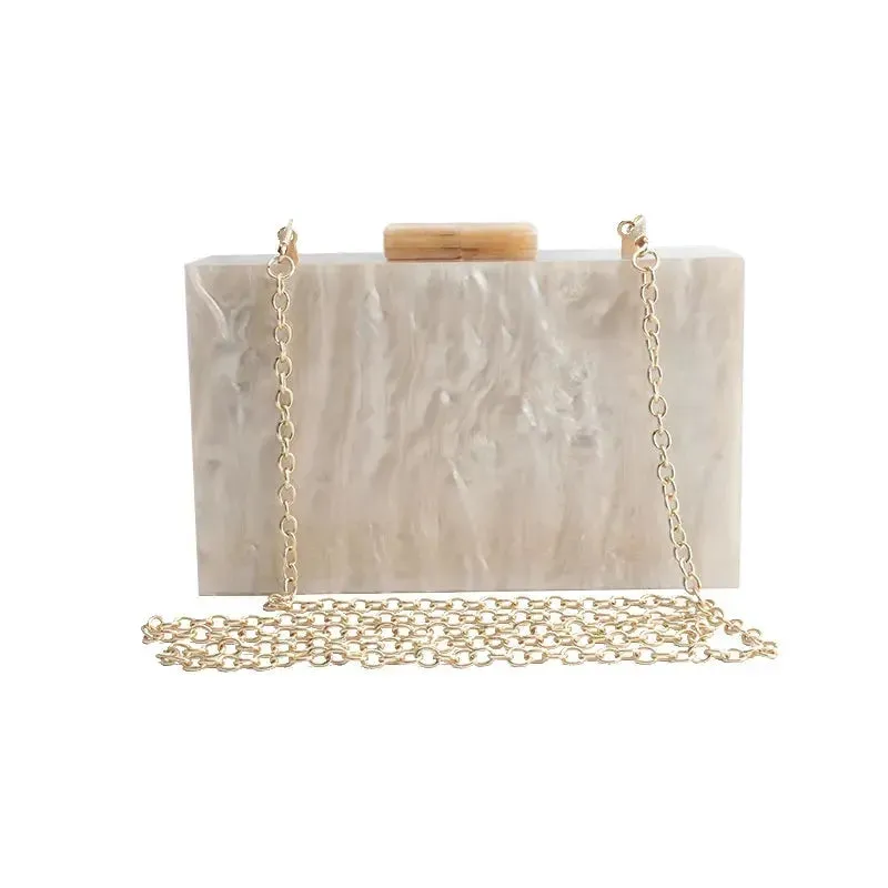 Totes Summer Party Evening Box Clutch champagne Small Acrylc handBag