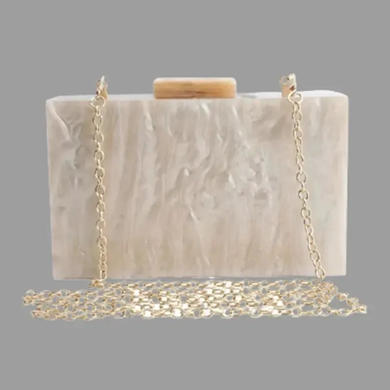 Totes Summer Party Evening Box Clutch champagne Small Acrylc handBag