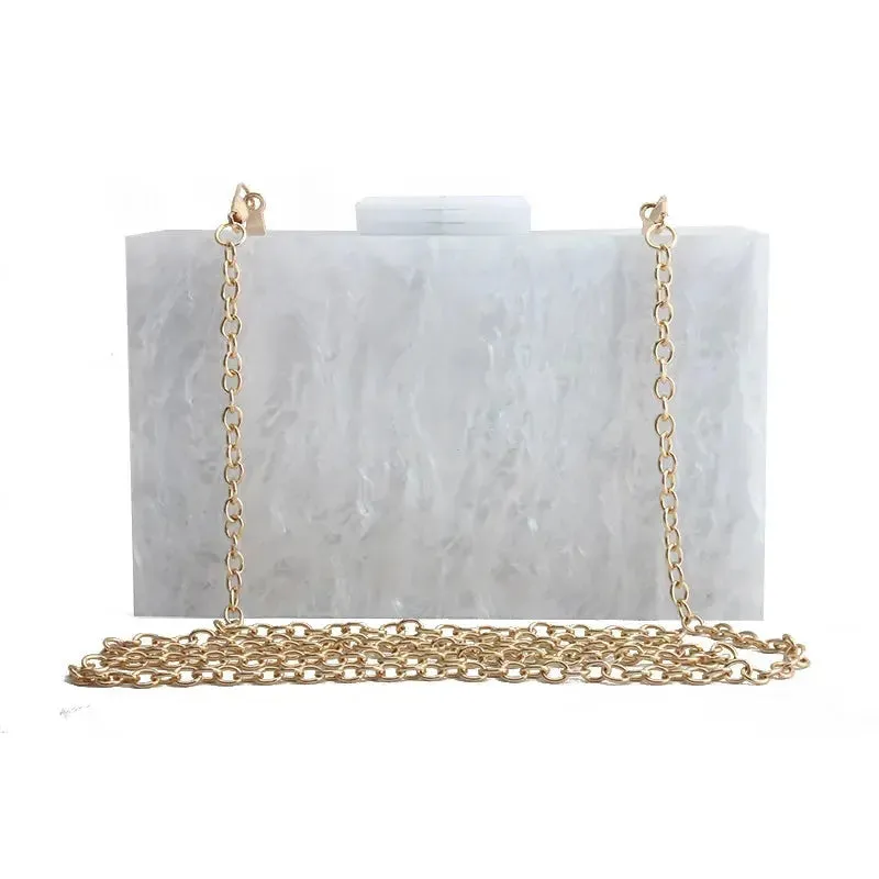 Totes Summer Party Evening Box Clutch champagne Small Acrylc handBag