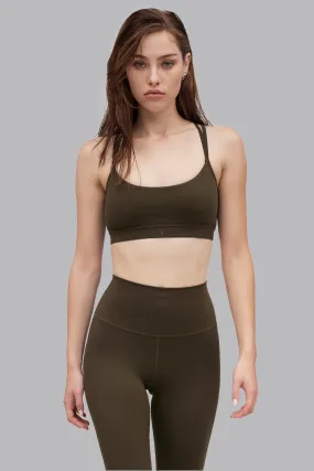 V_SCULPT® STRAPPY SPORTS BRA - Khaki