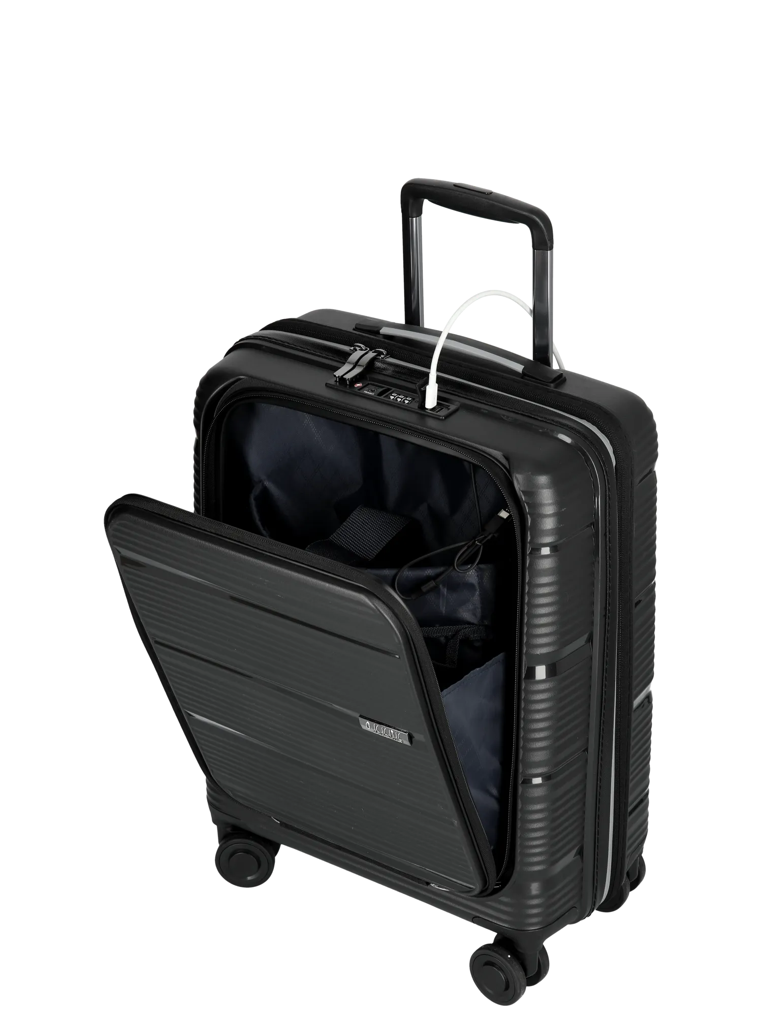 Wire KKDK Cabin Suitcase with front pocket and USB